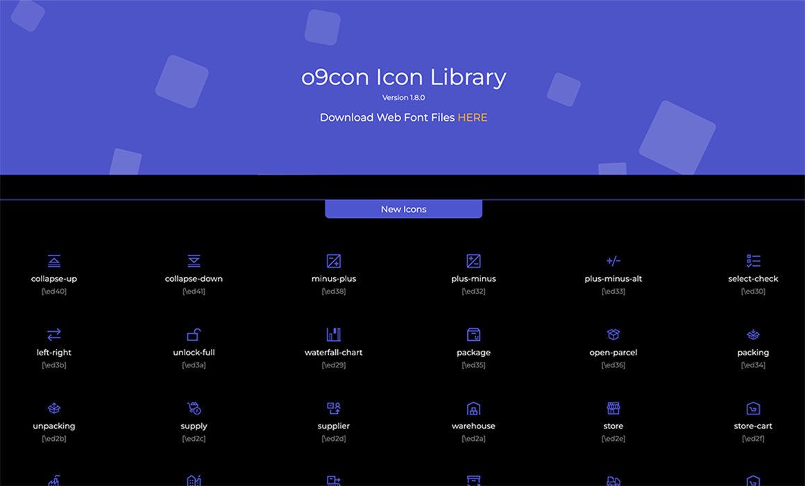 o9con — Icon Library